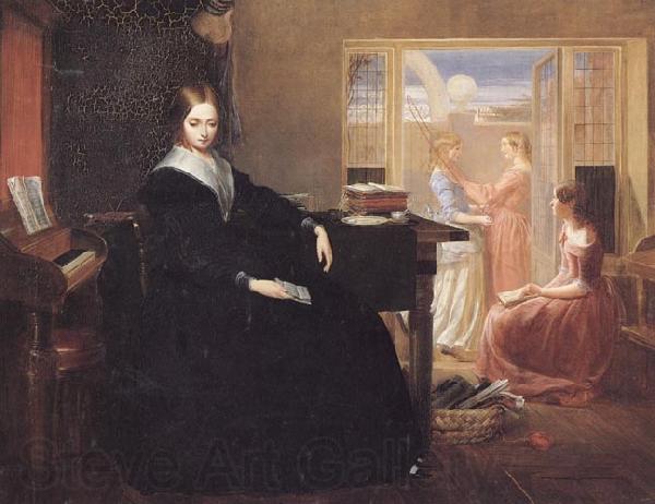 Richard Redgrave,RA The Governess:she Sees no Kind Domestic Visage Near Norge oil painting art